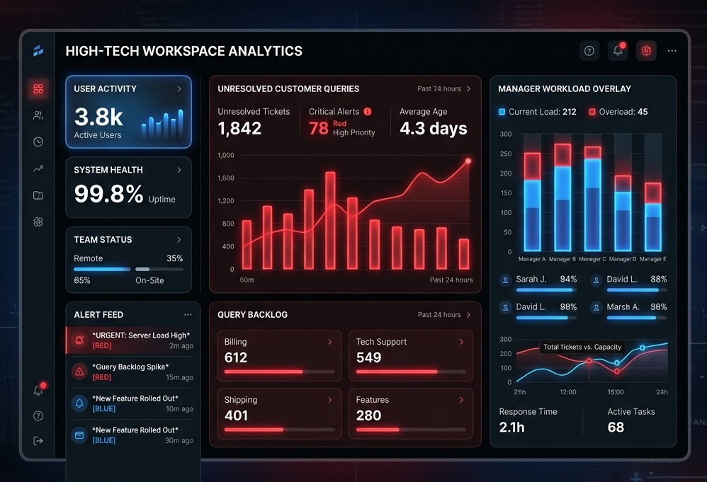 Business efficiency analytics dashboard